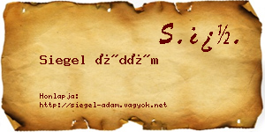 Siegel Ádám névjegykártya